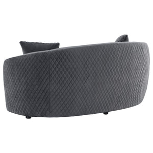 Conjunto de sofá Brookside de 2 piezas tapizado en terciopelo gris oscuro