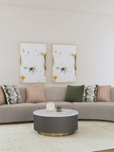 Silla Fayette tapizada sin brazos en color greige