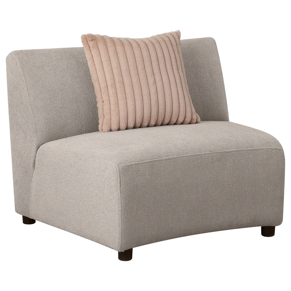 Silla Fayette tapizada sin brazos en color greige