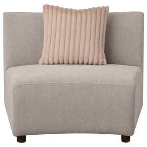 Silla Fayette tapizada sin brazos en color greige