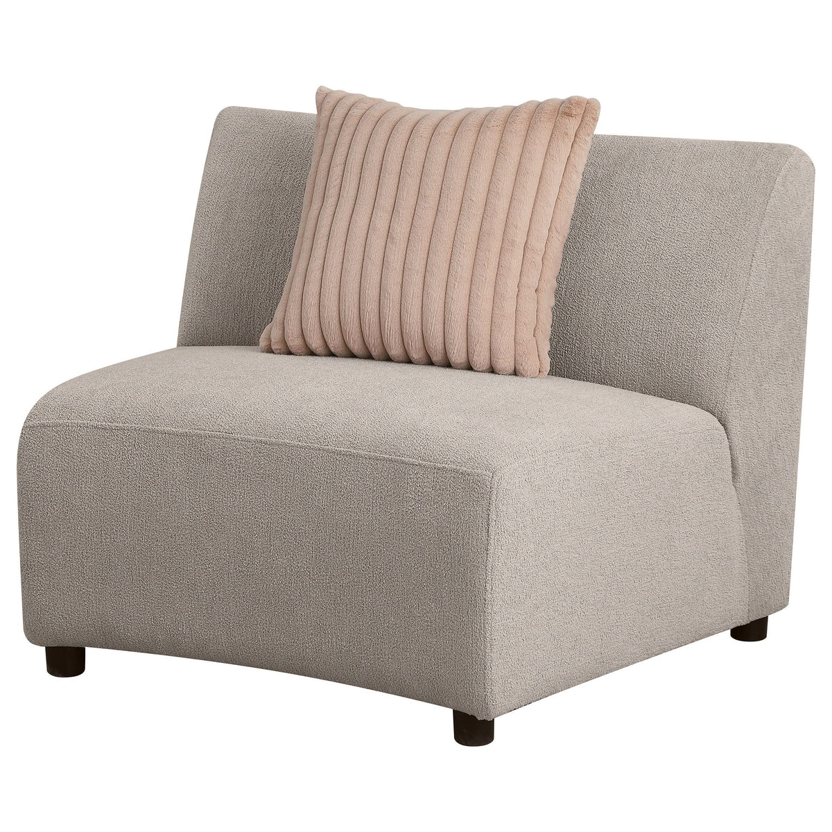 Silla Fayette tapizada sin brazos en color greige