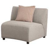 Silla Fayette tapizada sin brazos en color greige