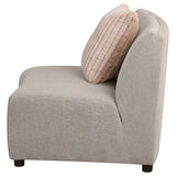 Silla Fayette tapizada sin brazos en color greige