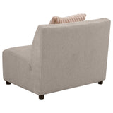 Silla Fayette tapizada sin brazos en color greige