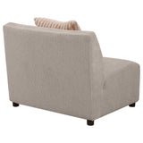 Silla Fayette tapizada sin brazos en color greige