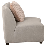 Silla Fayette tapizada sin brazos en color greige