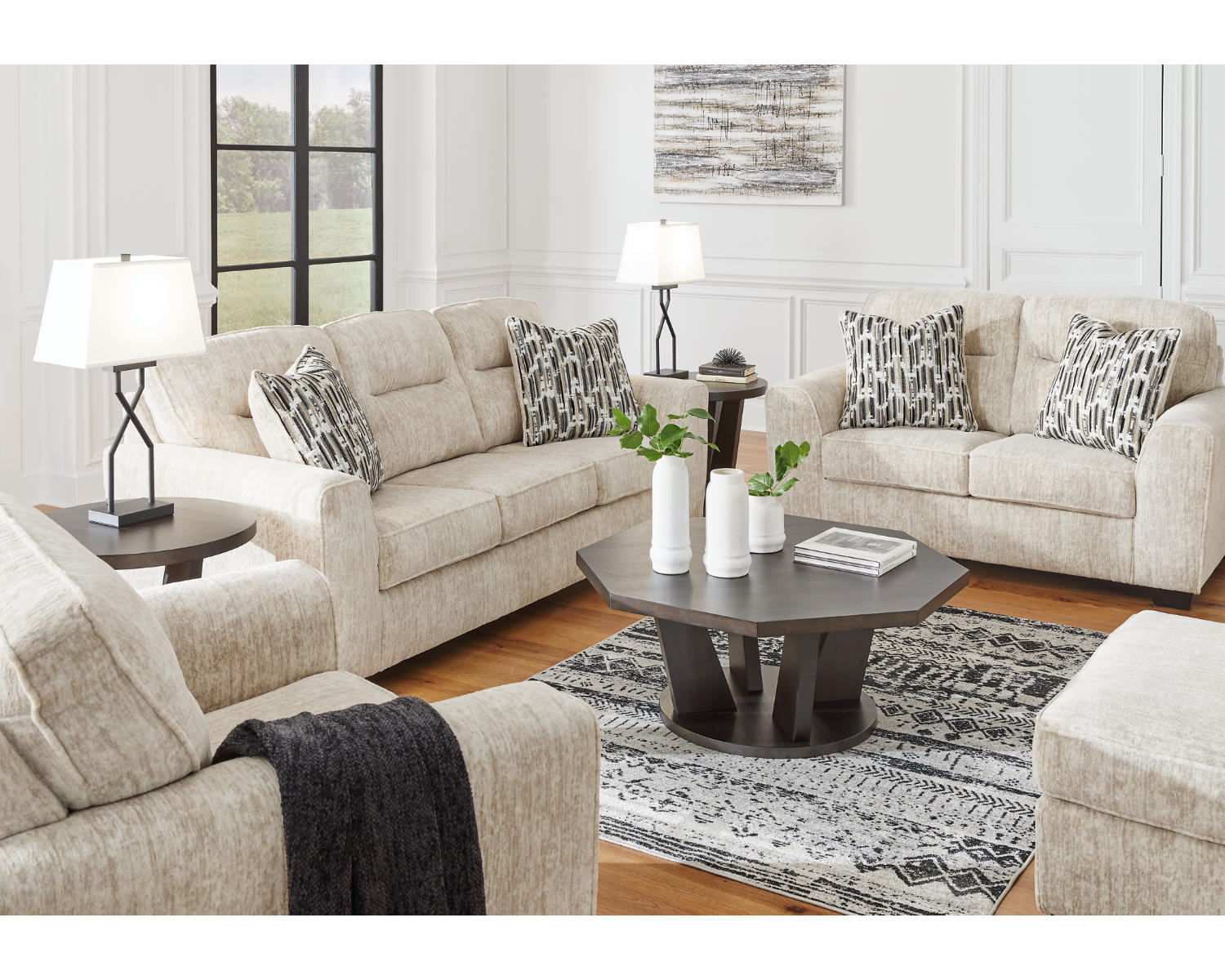 Lonoke Sofa, Loveseat, Oversized Chair and Ottoman