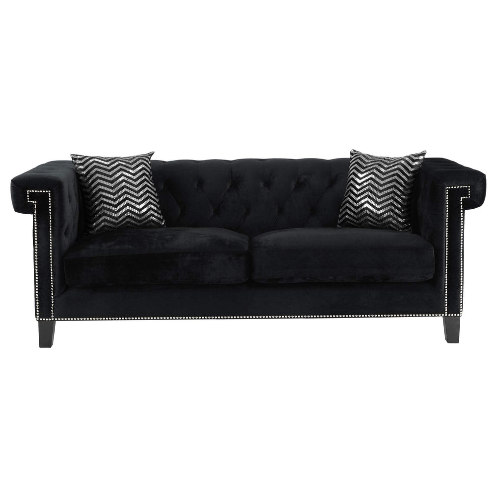 Reventlow Upholstered Tufted Living Room Set Black
