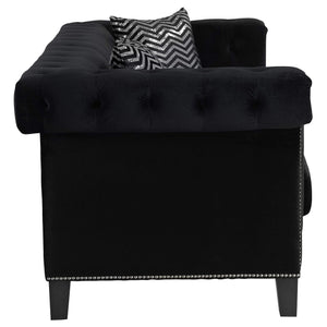 Reventlow Upholstered Tufted Living Room Set Black