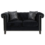 Reventlow Upholstered Tufted Living Room Set Black