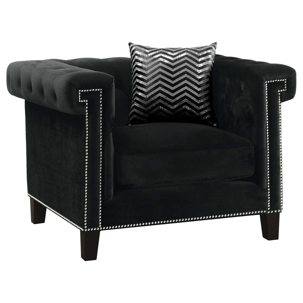 Reventlow Upholstered Tufted Living Room Set Black