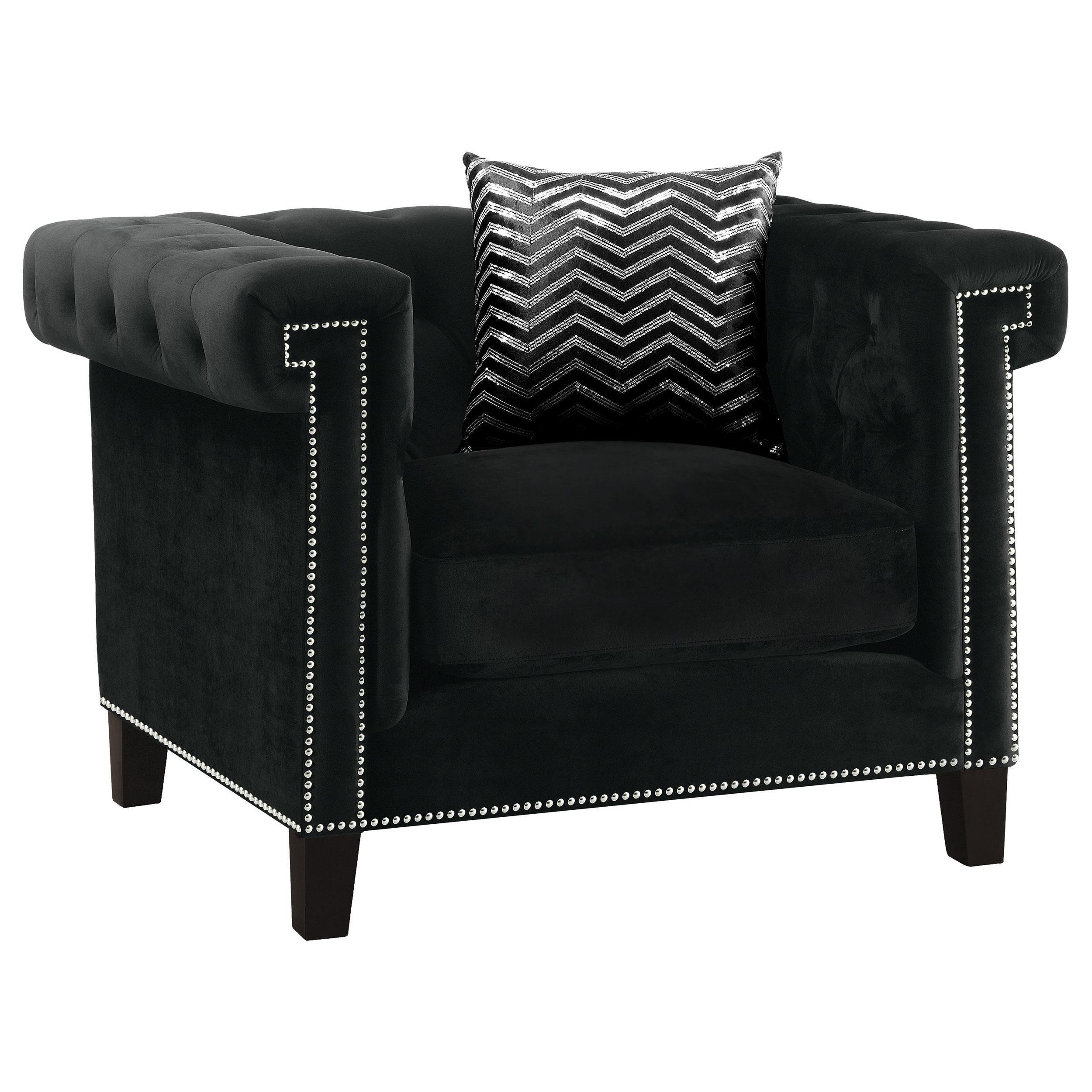 Reventlow Upholstered Tufted Living Room Set Black