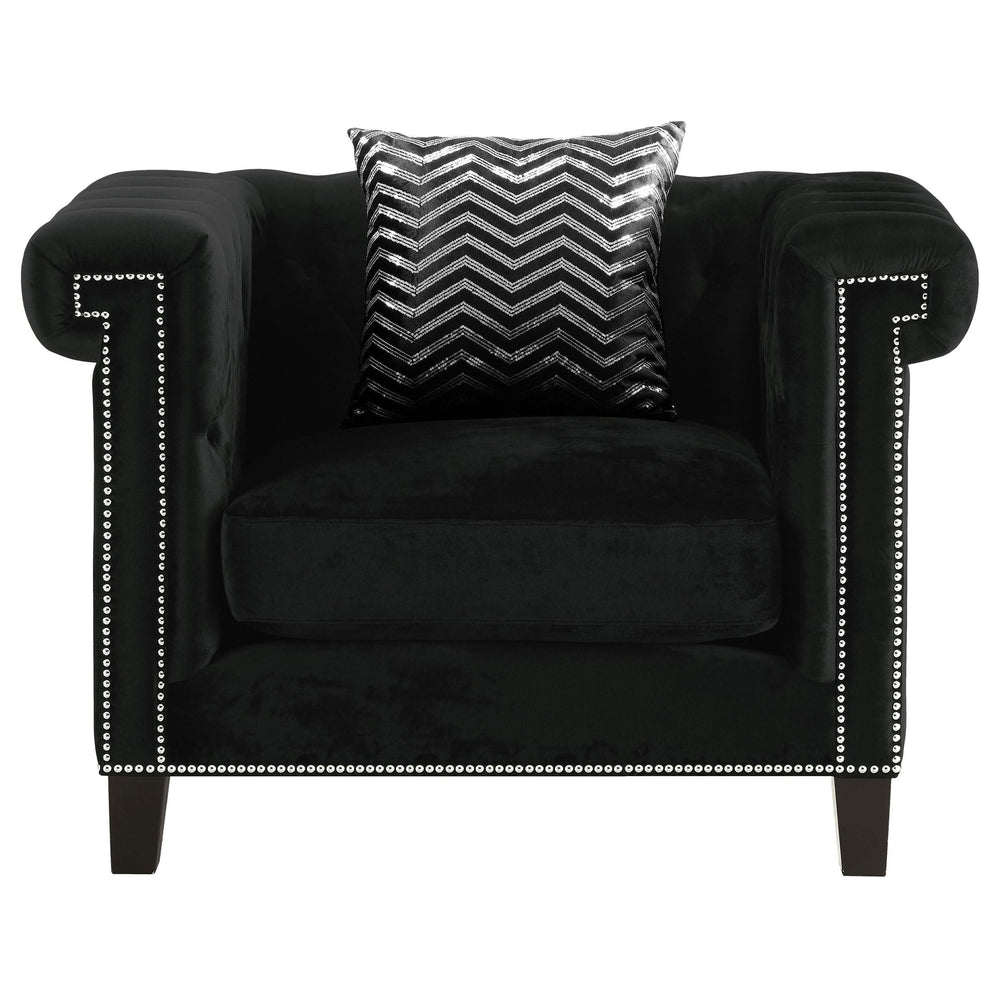 Reventlow Upholstered Tufted Living Room Set Black