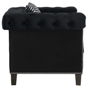 Reventlow Upholstered Tufted Living Room Set Black