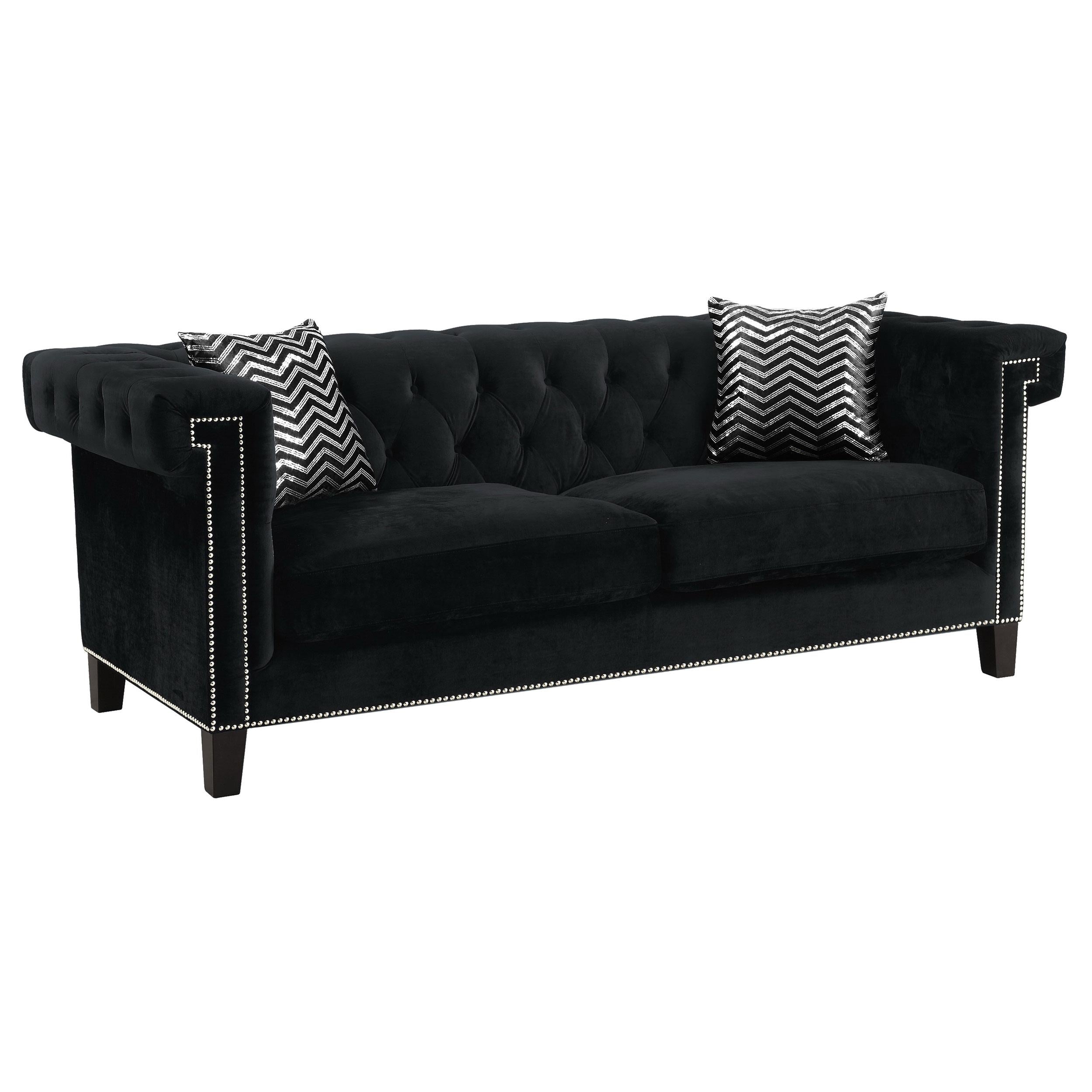 Reventlow Upholstered Track Arm Sofa Black
