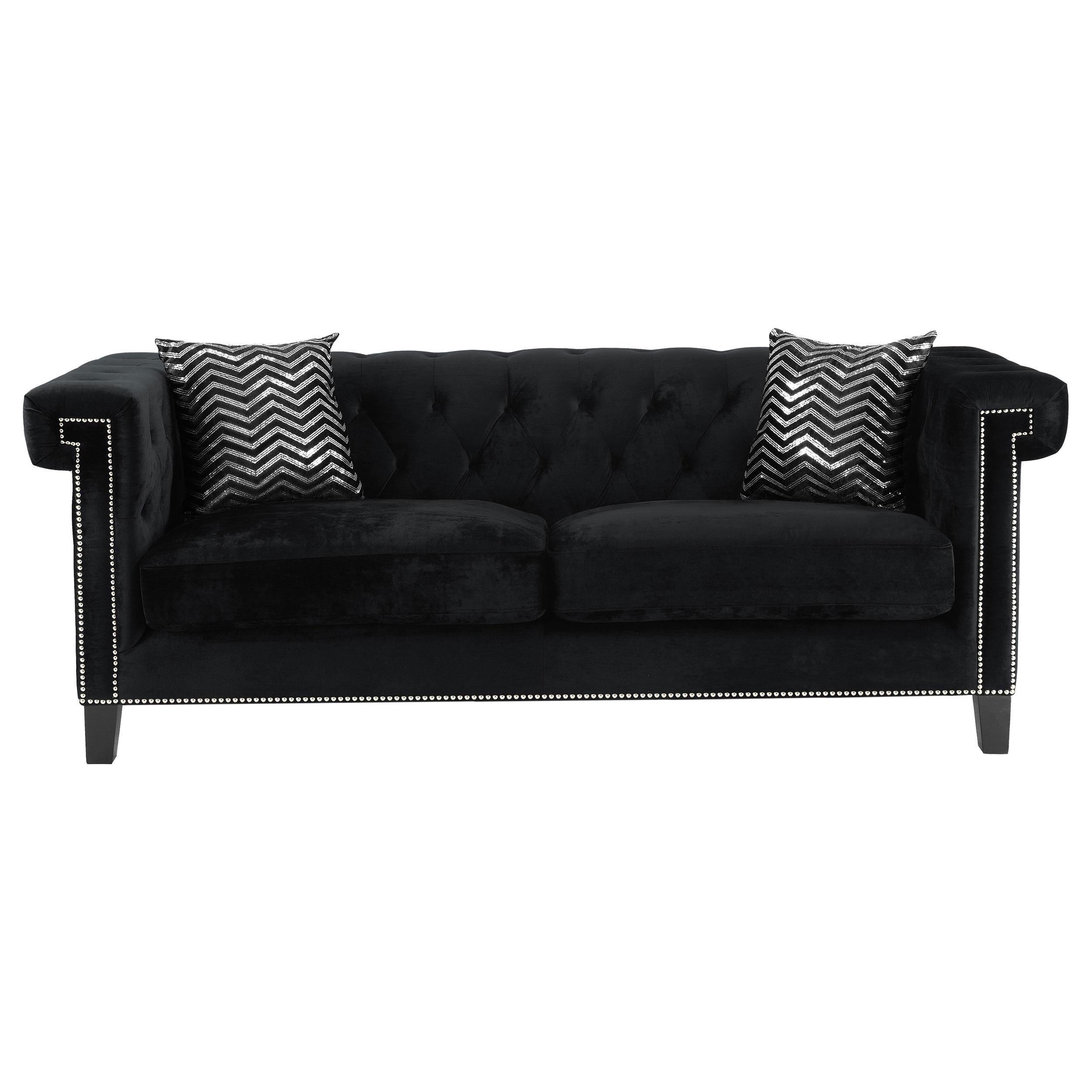 Reventlow Upholstered Track Arm Sofa Black