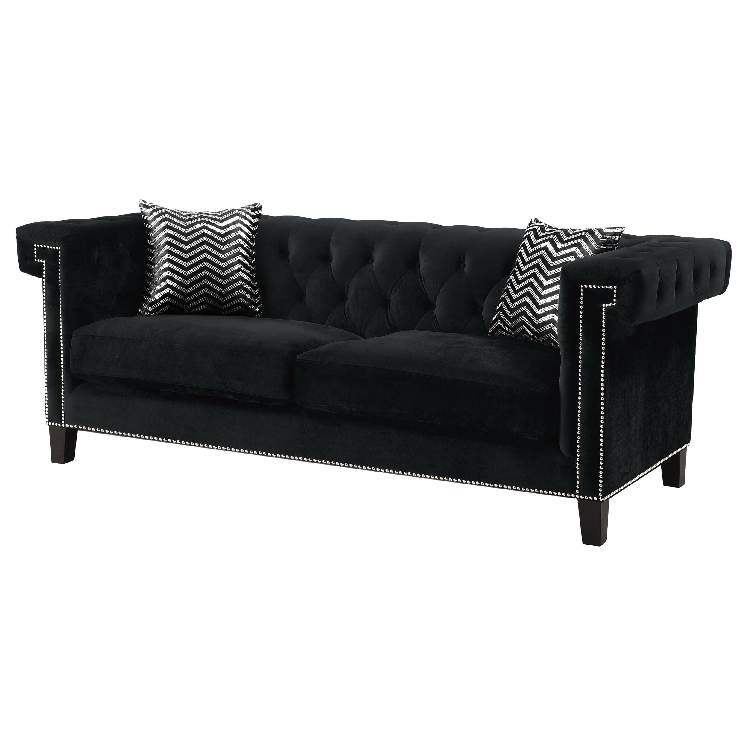 Reventlow Upholstered Track Arm Sofa Black