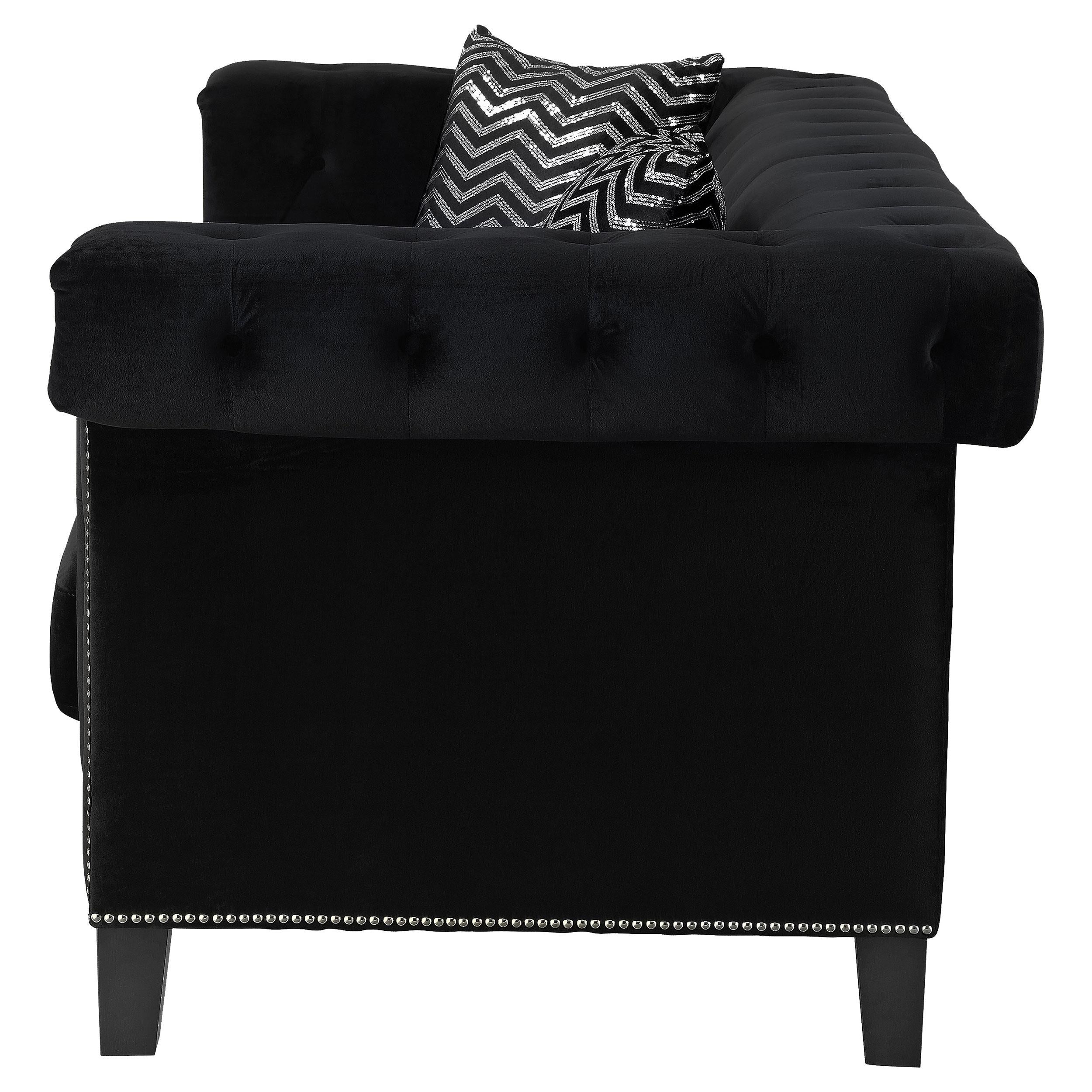 Reventlow Upholstered Track Arm Sofa Black