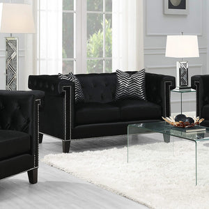 Loveseat capitoné Reventlow negro