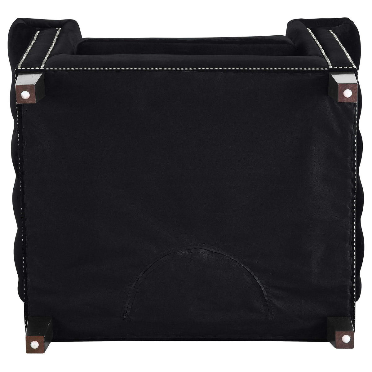 Sillón tapizado con brazos de riel Reventlow, color negro