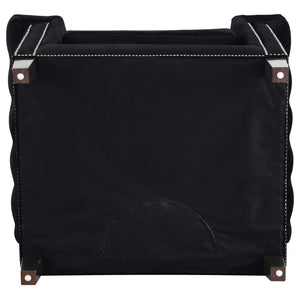 Sillón tapizado con brazos de riel Reventlow, color negro