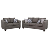 Conjunto de sofá tapizado de 2 piezas con brazos acampanados Salizar, gris