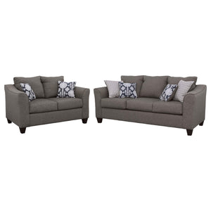 Conjunto de sofá tapizado de 2 piezas con brazos acampanados Salizar, gris