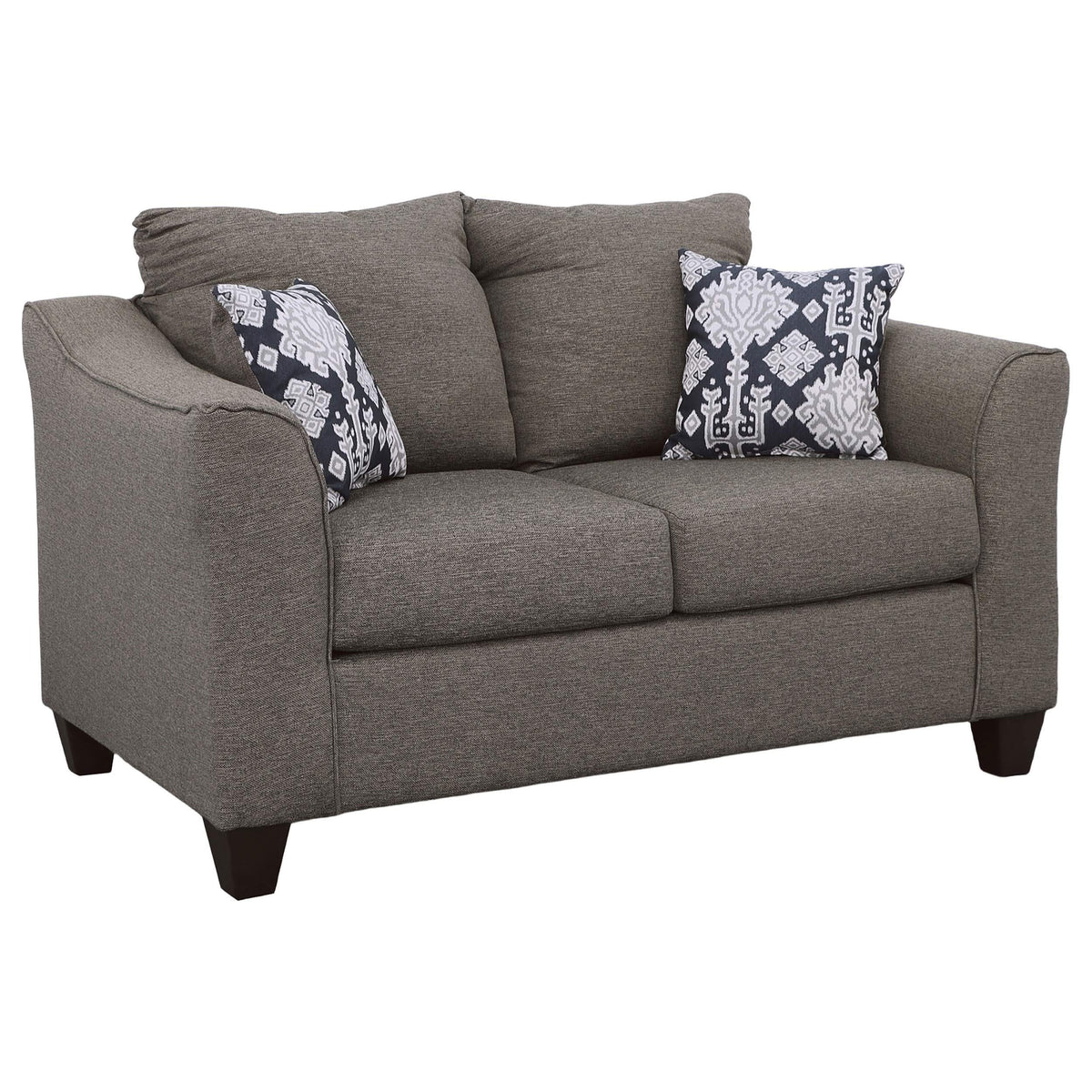 Conjunto de sofá tapizado de 2 piezas con brazos acampanados Salizar, gris