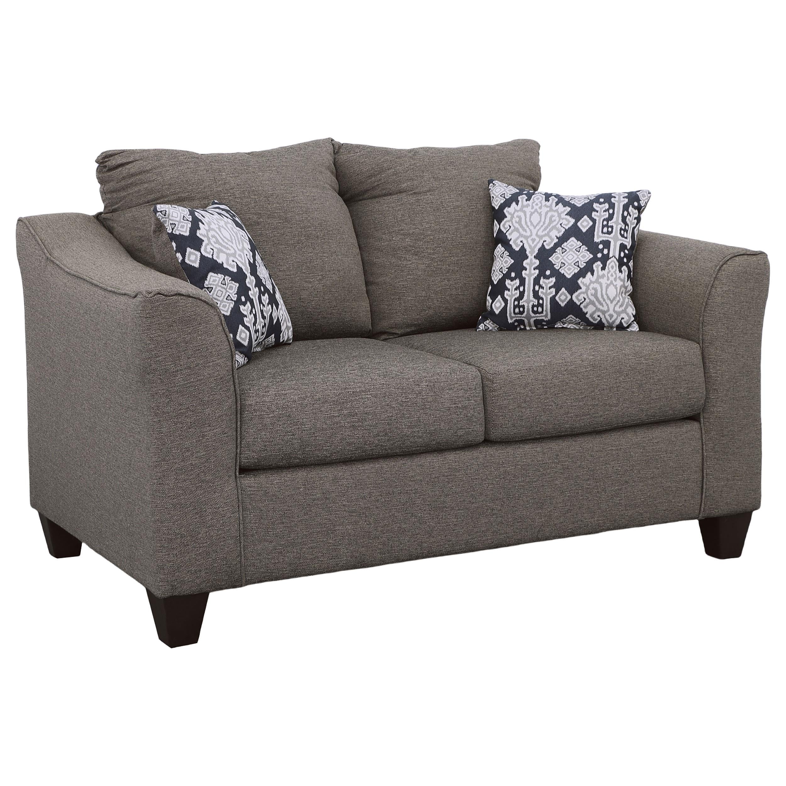 Salizar 2-piece Upholstered Flared Arm Sofa Set Grey