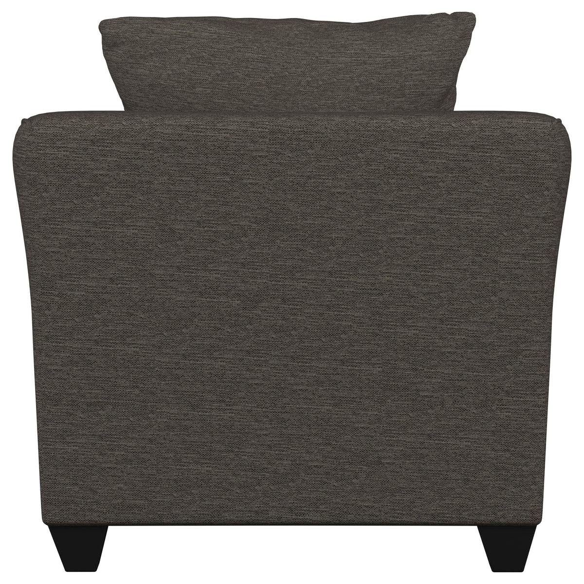Sillón Salizar tapizado con brazos acampanados, color gris carbón