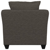 Sillón Salizar tapizado con brazos acampanados, color gris carbón