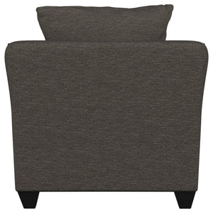 Sillón Salizar tapizado con brazos acampanados, color gris carbón