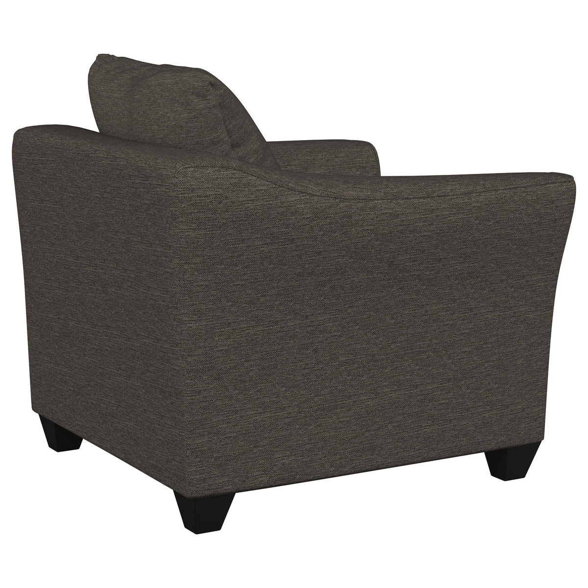 Sillón Salizar tapizado con brazos acampanados, color gris carbón