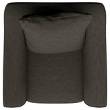 Sillón Salizar tapizado con brazos acampanados, color gris carbón