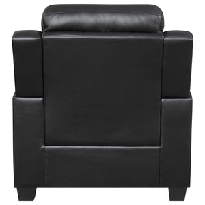 Finley Upholstered Padded Arm Tufted Accent Chair Black