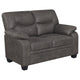 Meagan Pillow Top Arms Upholstered Loveseat Charcoal