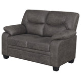 Meagan Pillow Top Arms Upholstered Loveseat Charcoal