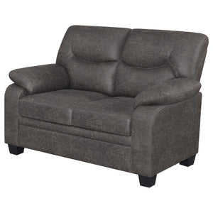 Meagan Pillow Top Arms Upholstered Loveseat Charcoal