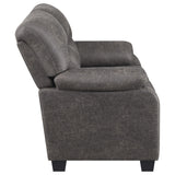 Meagan Pillow Top Arms Upholstered Loveseat Charcoal