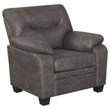 Sillón Meagan tapizado con brazos acolchados, color carbón
