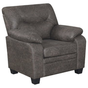 Sillón Meagan tapizado con brazos acolchados, color carbón