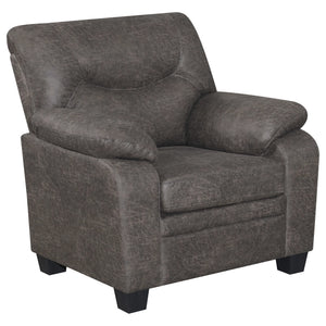 Sillón Meagan tapizado con brazos acolchados, color carbón