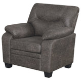 Sillón Meagan tapizado con brazos acolchados, color carbón