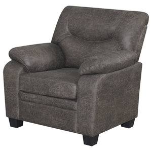 Sillón Meagan tapizado con brazos acolchados, color carbón