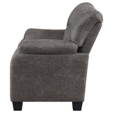 Sillón Meagan tapizado con brazos acolchados, color carbón