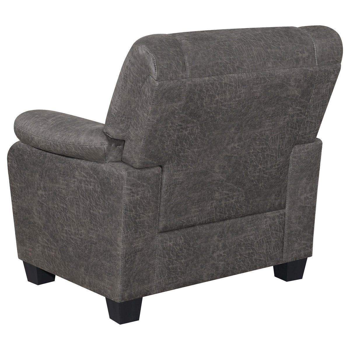 Sillón Meagan tapizado con brazos acolchados, color carbón