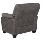 Sillón Meagan tapizado con brazos acolchados, color carbón