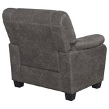 Sillón Meagan tapizado con brazos acolchados, color carbón