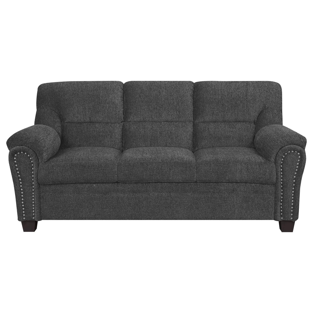 Conjunto de sofá tapizado de 2 piezas Clementine con brazos acolchados, gris