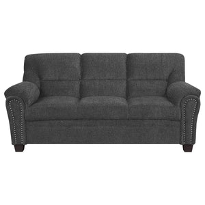 Conjunto de sofá tapizado de 2 piezas Clementine con brazos acolchados, gris